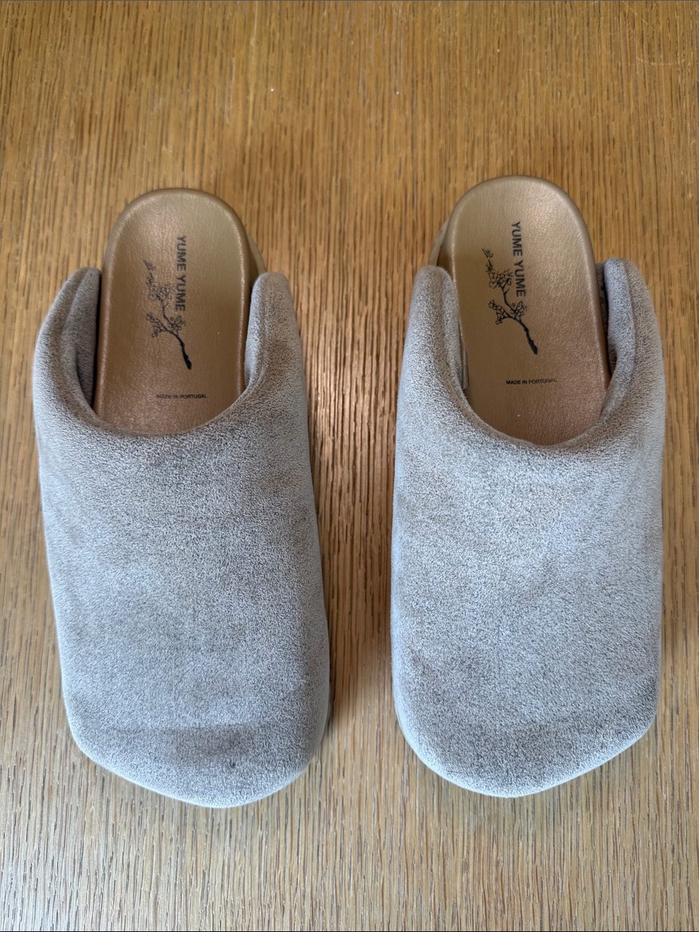 Yume Yume Gray Suede Platform Mule Clogs Slides Size 39 - Picture 2 of 6